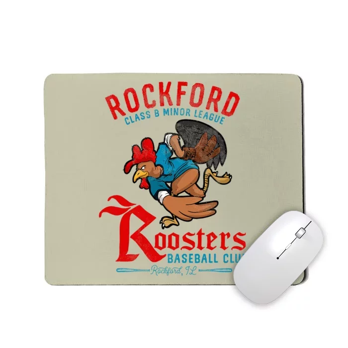 Rockford Roosters Retro Minor League Baseball Mousepad