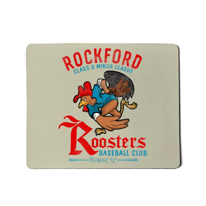 Rockford Roosters Retro Minor League Baseball Mousepad