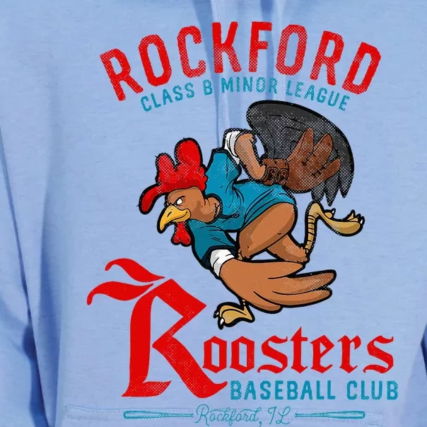 Rockford Roosters Retro Minor League Baseball Unisex Surf Hoodie