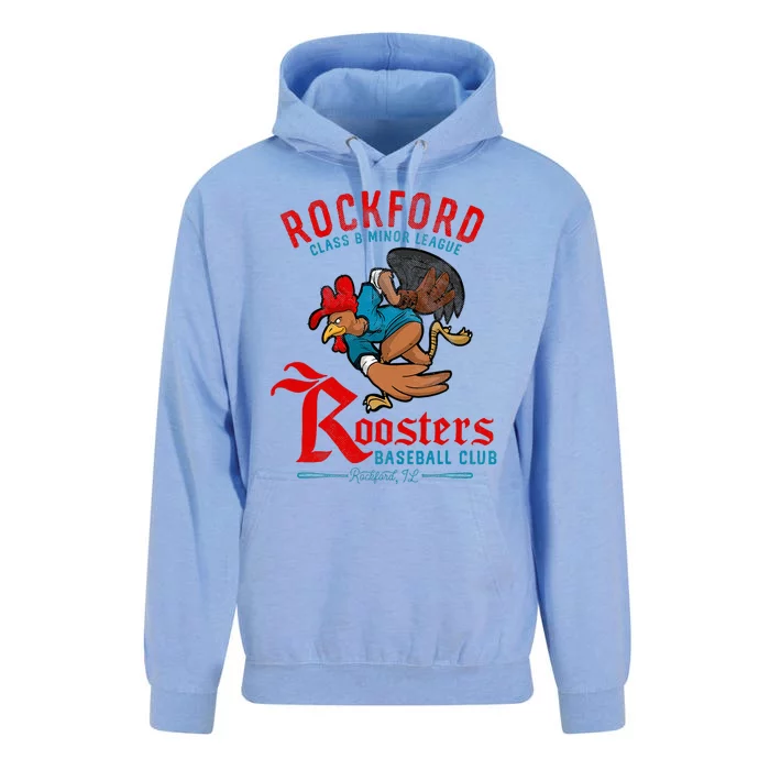 Rockford Roosters Retro Minor League Baseball Unisex Surf Hoodie