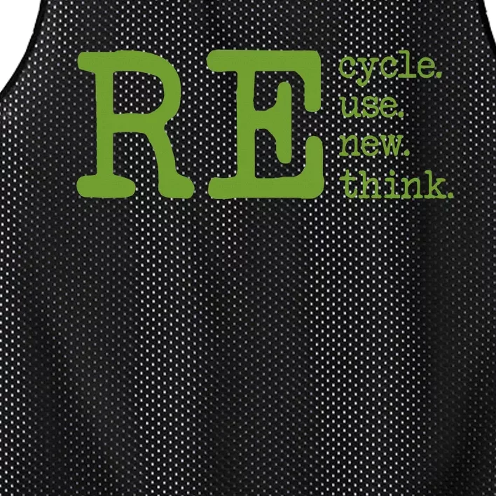 Recycle Reuse Renew Rethink Earth Day Environmental Activism Mesh Reversible Basketball Jersey Tank