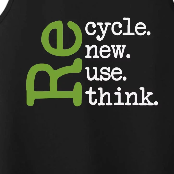 Recycle Reuse Renew Rethink Earth Day Environmental Activism Performance Tank