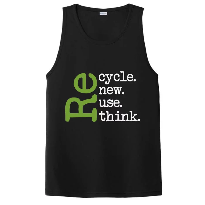 Recycle Reuse Renew Rethink Earth Day Environmental Activism Performance Tank