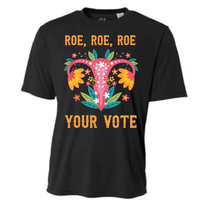 Roe Roe Roe Your Vote Feminist Cooling Performance Crew T-Shirt