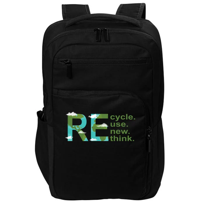 Recycle Reuse Renew Rethink Earth Day Impact Tech Backpack