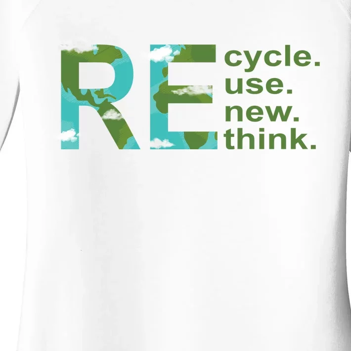 Recycle Reuse Renew Rethink Earth Day Women's Perfect Tri Tunic Long Sleeve Shirt