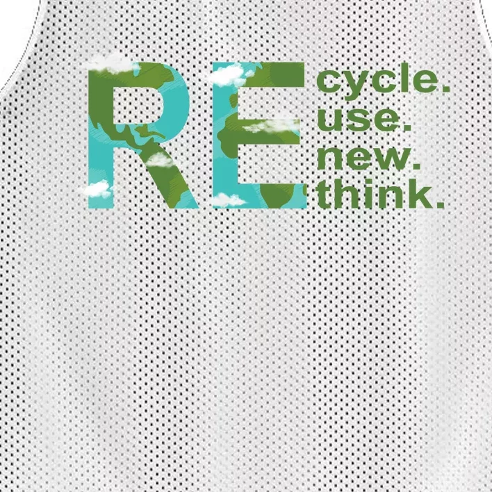 Recycle Reuse Renew Rethink Earth Day Mesh Reversible Basketball Jersey Tank