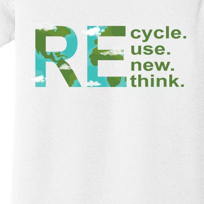 Recycle Reuse Renew Rethink Earth Day Baby Bodysuit