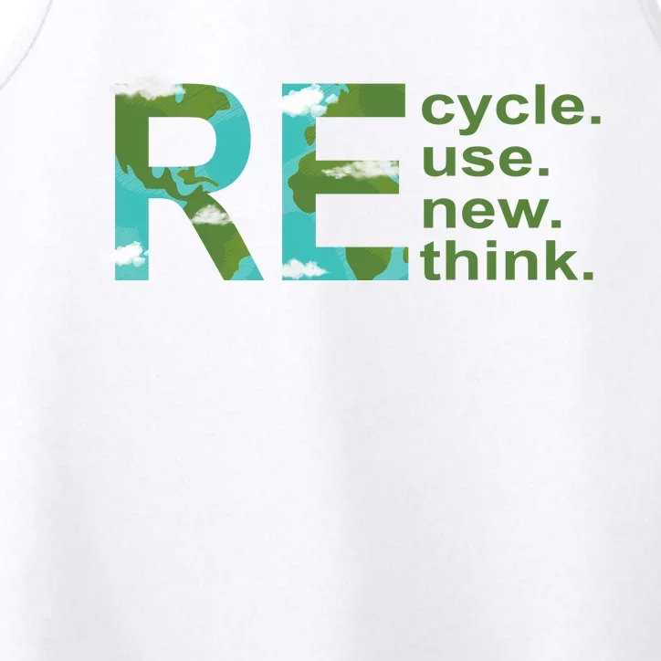 Recycle Reuse Renew Rethink Earth Day Performance Tank