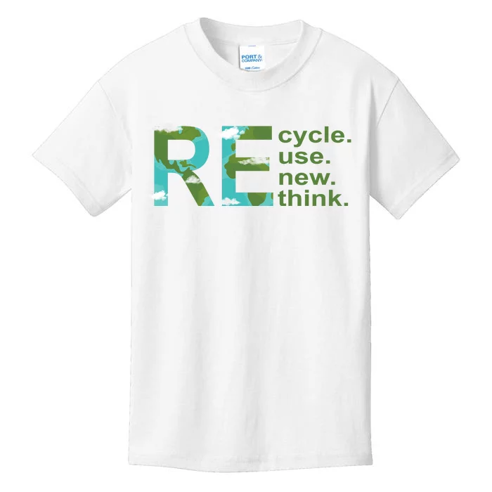 Recycle Reuse Renew Rethink Earth Day Kids T-Shirt