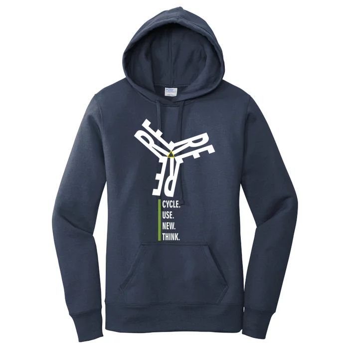 Recycle Reuse Renew Rethink Wind Turbine Wind Enerergy Gift Women's Pullover Hoodie