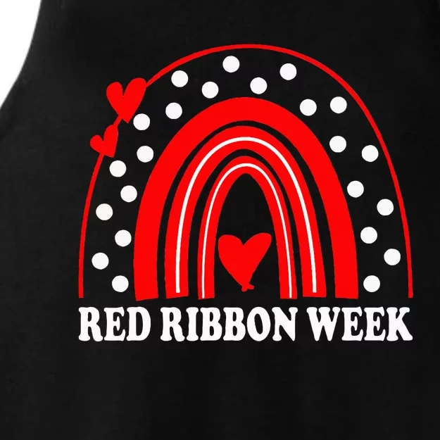 Rainbow Red Ribbon Week Leopard We Wear Red For Awareness Ladies Tri-Blend Wicking Tank