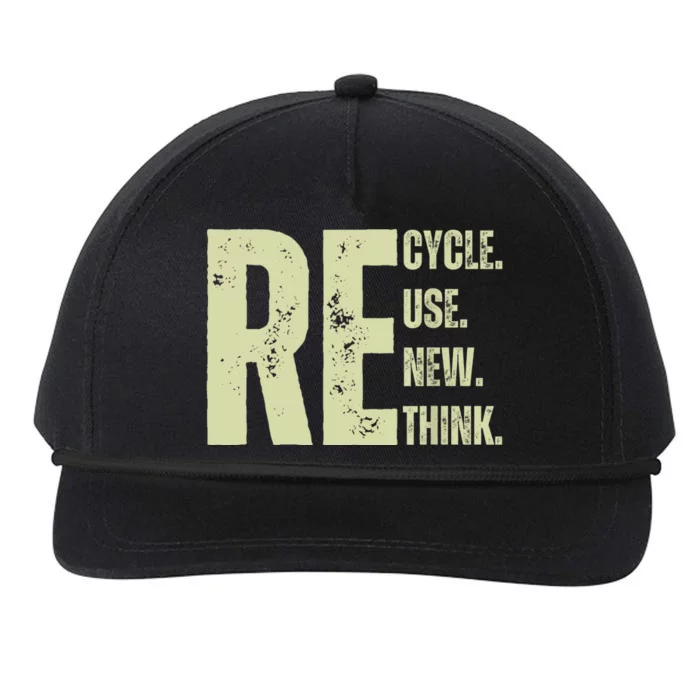 Recycle Reuse Renew Rethink Snapback Five-Panel Rope Hat