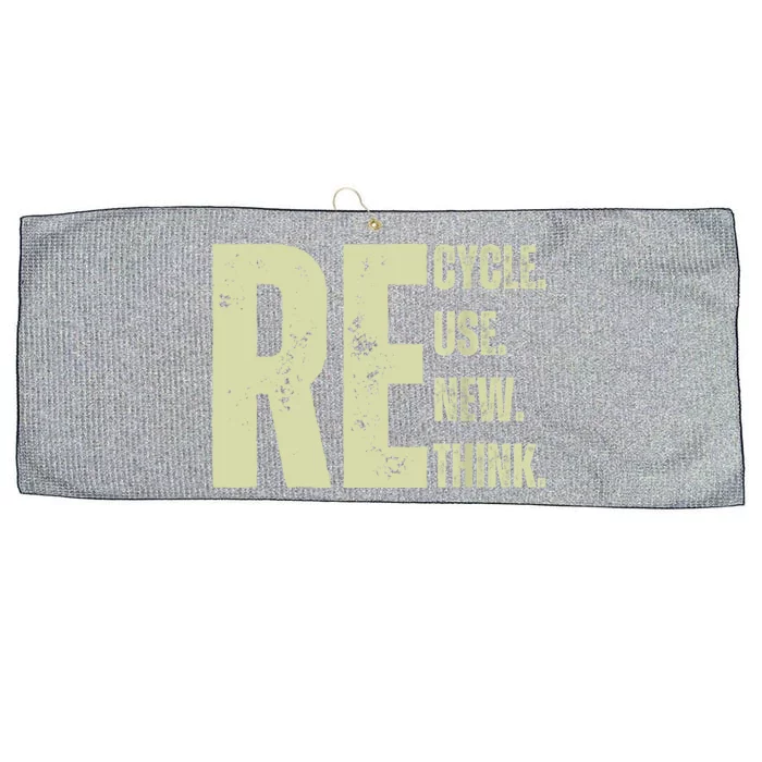 Recycle Reuse Renew Rethink Large Microfiber Waffle Golf Towel