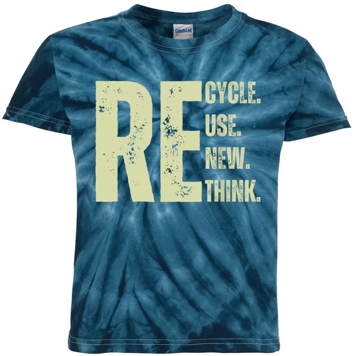 Recycle Reuse Renew Rethink Kids Tie-Dye T-Shirt