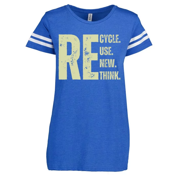 Recycle Reuse Renew Rethink Enza Ladies Jersey Football T-Shirt