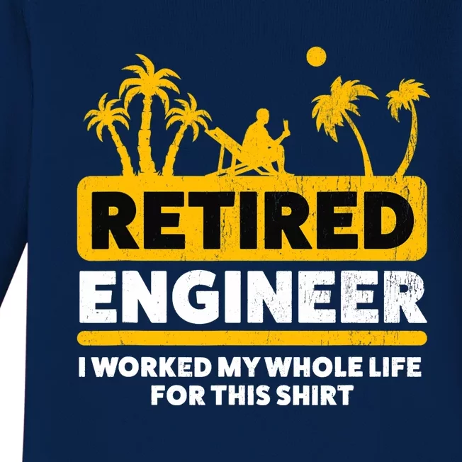 Retirement Retiree Retired Engineer Baby Long Sleeve Bodysuit