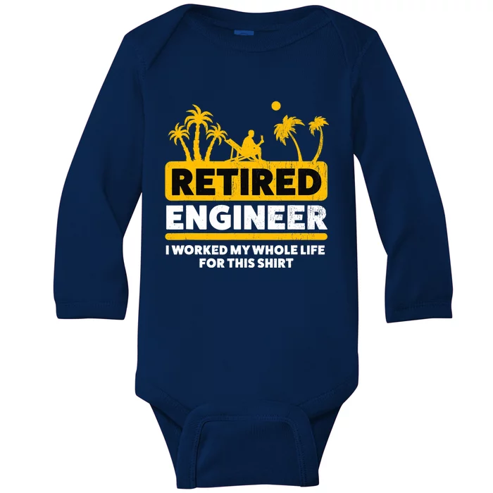 Retirement Retiree Retired Engineer Baby Long Sleeve Bodysuit