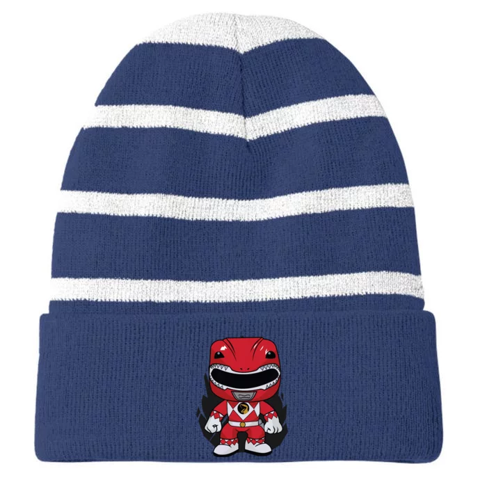 Red Ranger Striped Beanie with Solid Band