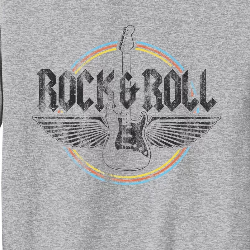 Retro Rock & Roll Guitar Wings Music Concert Band Tall Sweatshirt