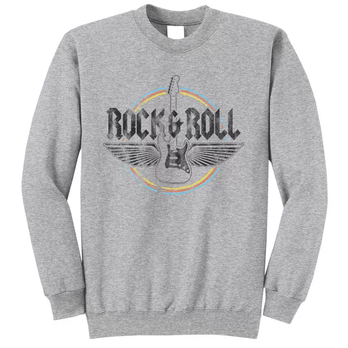 Retro Rock & Roll Guitar Wings Music Concert Band Tall Sweatshirt