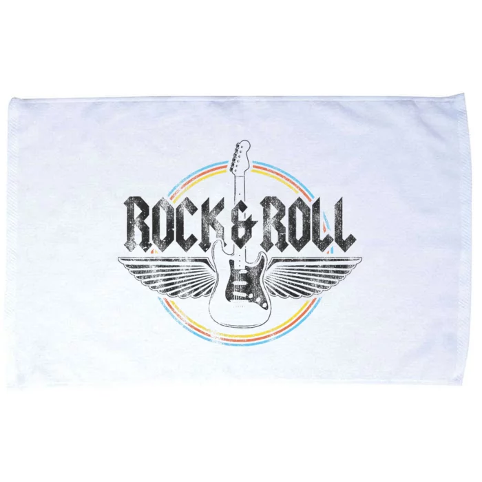 Retro Rock & Roll Guitar Wings Music Concert Band Microfiber Hand Towel