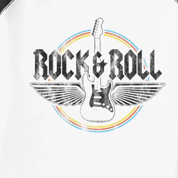 Retro Rock & Roll Guitar Wings Music Concert Band Infant Baby Jersey Bodysuit