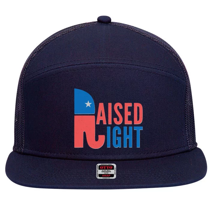 Raised Right Republican Party 7 Panel Mesh Trucker Snapback Hat