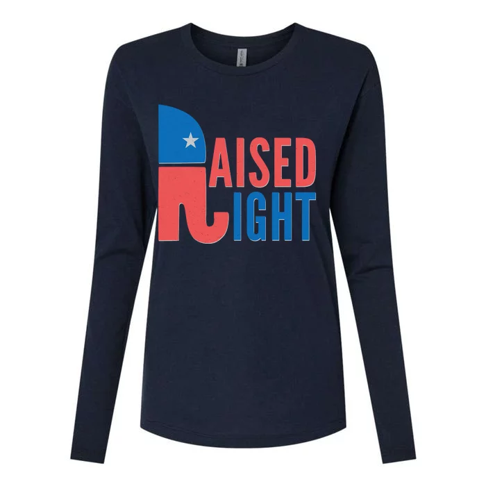 Raised Right Republican Party Womens Cotton Relaxed Long Sleeve T-Shirt