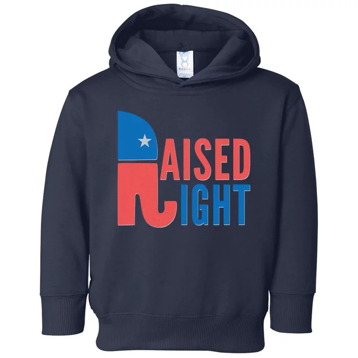 Raised Right Republican Party Toddler Hoodie