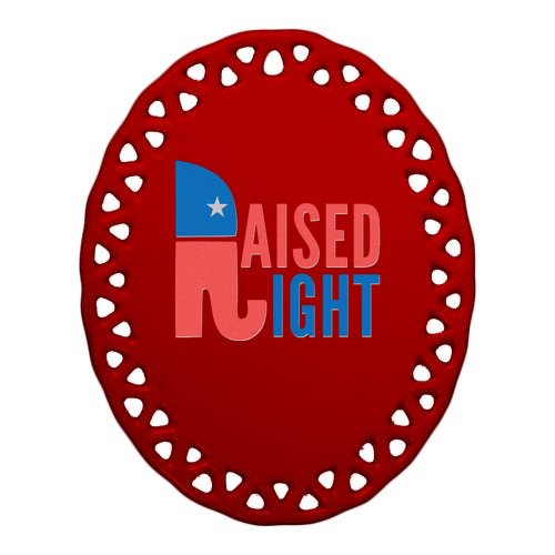 Raised Right Republican Party Oval Ornament