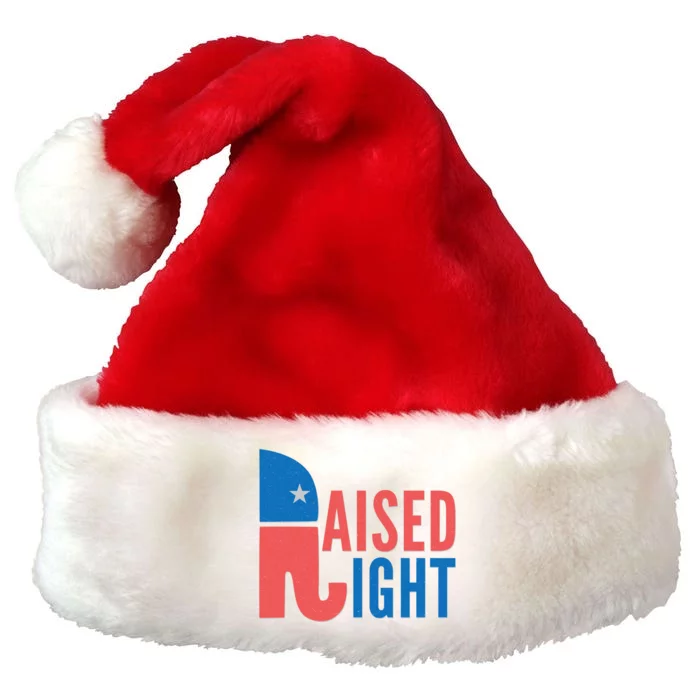 Raised Right Republican Party Premium Christmas Santa Hat