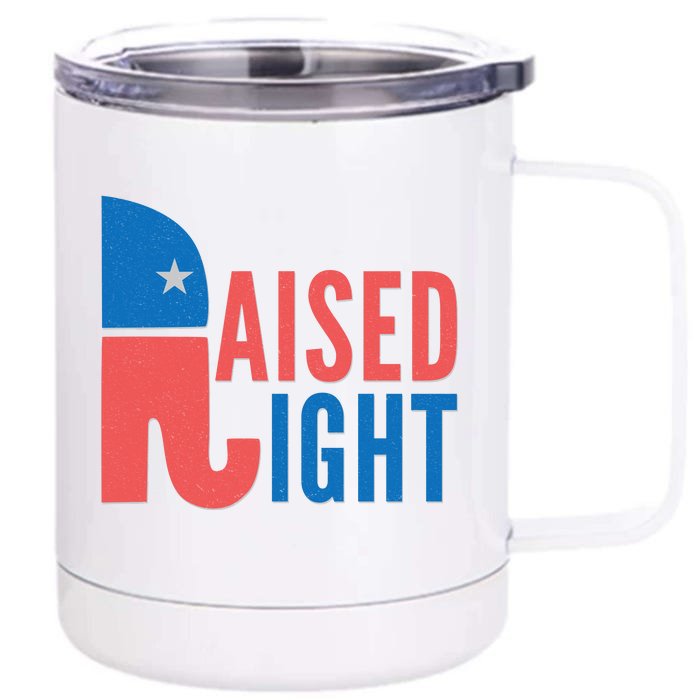 Raised Right Republican Party Front & Back 12oz Stainless Steel Tumbler Cup