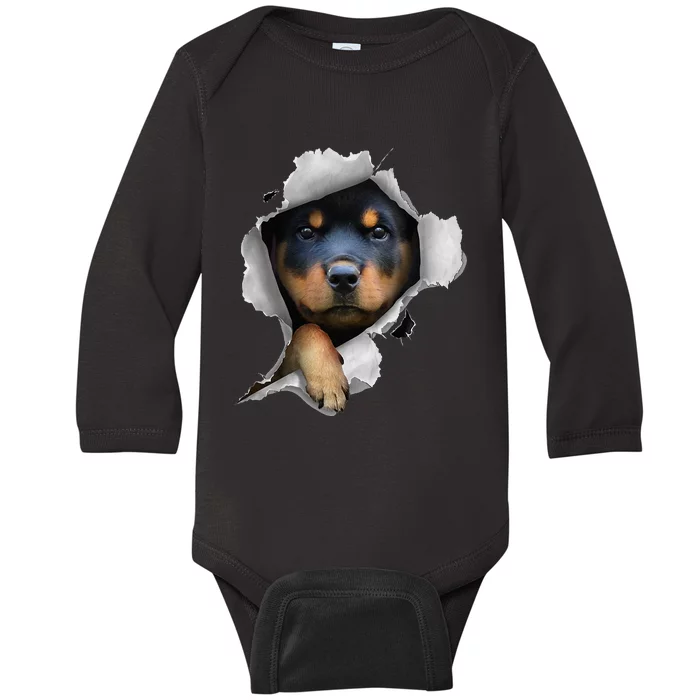 Rottweiler Rottie Rottweiler Lover Cute Rottweiler Baby Long Sleeve Bodysuit