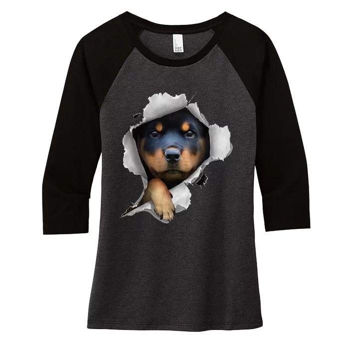 Rottweiler Rottie Rottweiler Lover Cute Rottweiler Women's Tri-Blend 3/4-Sleeve Raglan Shirt