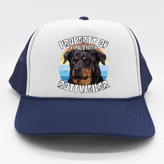 Rottweiler Rottie Retro Property Of Cute Dog Trucker Hat