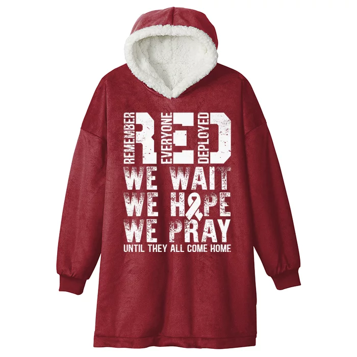 Retro R.E.D. Remember Everyone Deployed Red Friday Military Hooded Wearable Blanket