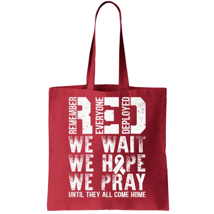 Retro R.E.D. Remember Everyone Deployed Red Friday Military Tote Bag