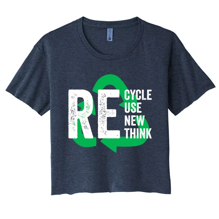 Recycle Reuse Renew Rethink Earth Day Environmental Activism Women's Crop Top Tee