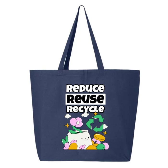 Reduce Reuse Recycle Earth Day Conservation Environtalist Funny Gift 25L Jumbo Tote