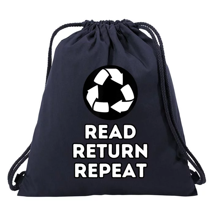 Read Return Repeat Drawstring Bag