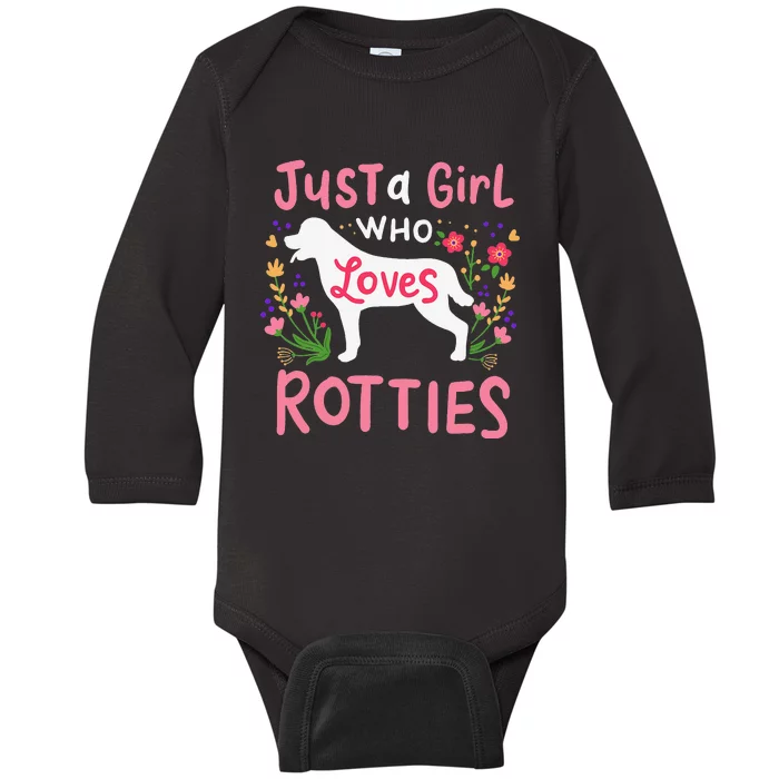 Rottweiler Rotties Rottie Gift Baby Long Sleeve Bodysuit