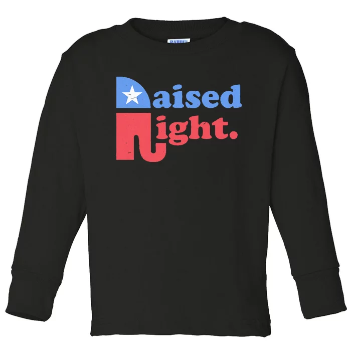 Raised Right Republican Elephant Retro Style Distressed Gift Toddler Long Sleeve Shirt