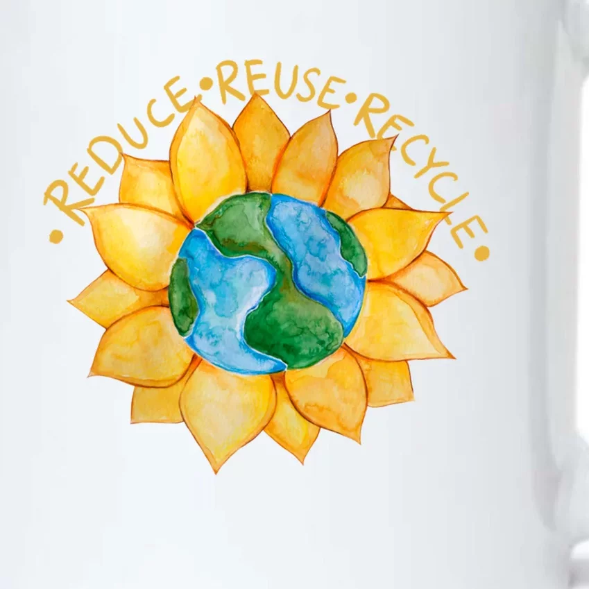 Reduce Reuse Recycle Gift Black Color Changing Mug