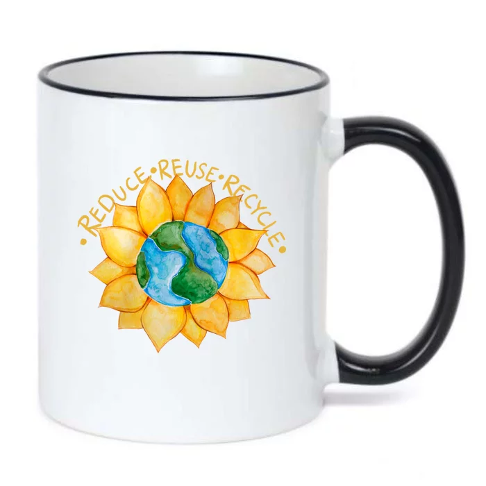 Reduce Reuse Recycle Gift Black Color Changing Mug