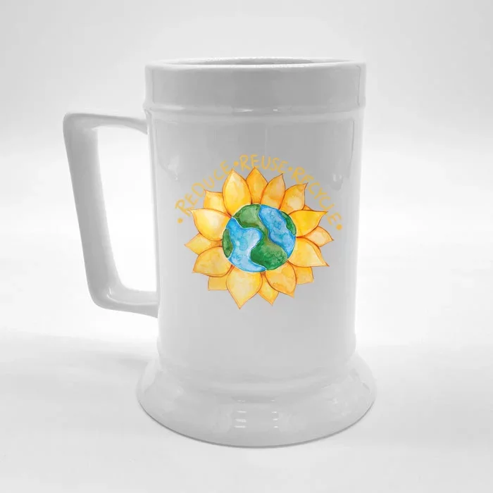 Reduce Reuse Recycle Gift Front & Back Beer Stein