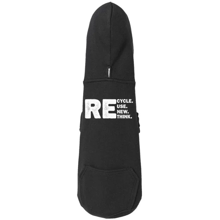 Recycle Reuse Renew Rethink Earth Day Environmental Activism Doggie 3-End Fleece Hoodie