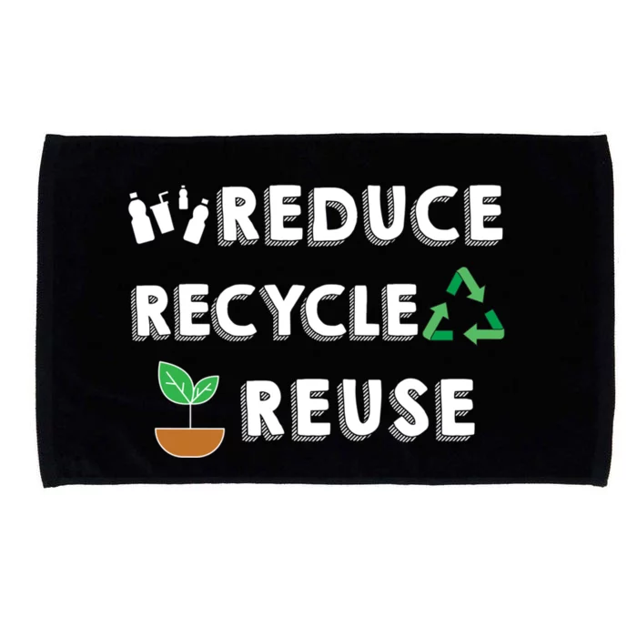 Reduce Recycle Reuse Environt Pollution Waste Awareness Gift Microfiber Hand Towel