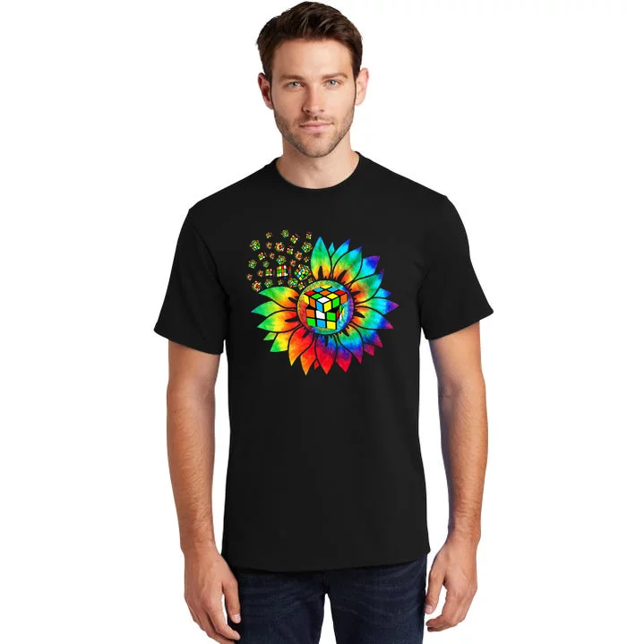 Rubik Rubix Rubics Player Cube Sunflower Color Math Lovers Tall T-Shirt