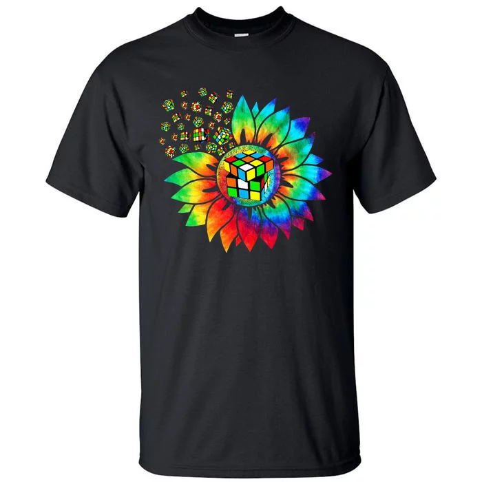 Rubik Rubix Rubics Player Cube Sunflower Color Math Lovers Tall T-Shirt